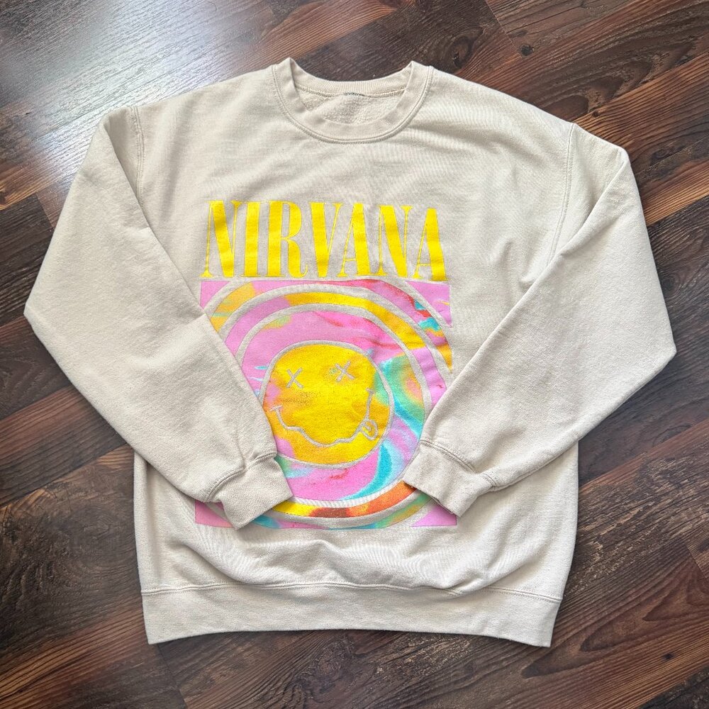 Nirvana Sweatshirt - All tags are gone, but appears to be a large per measuremen